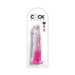 King Cock Clear, 8 Inch, Pink