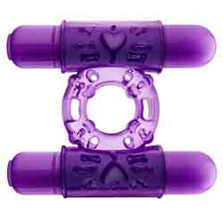 Blush Play With Me Double Play Dual Vibrating Cockring, Purple
