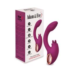 Adam & Eve Rose Gold Clit Tickler Dual Stimulating Vibrator, 8.5 Inch, Purple