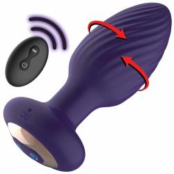 Nasstoys Royale Rotating Anal Plug with Wireless Remote, 3.75 Inch, Purple