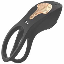 Gold Glam Rechargeable Silicone Cockring, Black