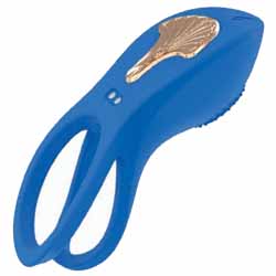 Gold Glam Rechargeable Silicone Cockring, Blue