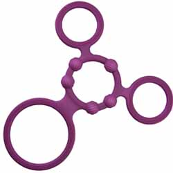 Nasstoys Enhancer Silicone Quad Cockring Set, Purple