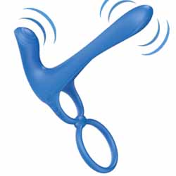 The Royale Ultimate Lover Vibrating Penis Enhancer, 5.5 Inch, Blue