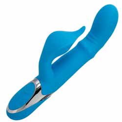 Enchanted Beaded Power G Silicone Vibrator, 9.5 Inch, Blue