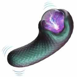 Temptasia Enchanted Serpent Pulse Vibrator with Plasma Globe, 5.5 Inch, Dark Millenia