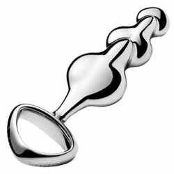 Njoy Disco Stainless Steel Contoured Butt Plug, 10 Inch, Polished Steel