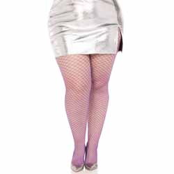 Leg Avenue Gaia Spandex Net Industrial Tights, 1X/2X, Purple