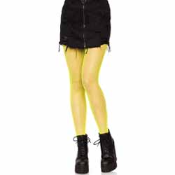 Leg Avenue Nylon Fishnet Pantyhose, One Size, Neon Yellow