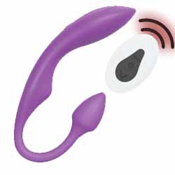 The Beat Rechargeable Flexible Dual Ended Orgasmic Massager with Wireless Remote, Purple