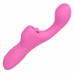 Rechargeable Butterfly Kiss Flicker Silicone G-Spot Massager, 7.5 Inch, Pink