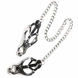 Master Series Tyrant Spiked Clover Nipple Clamps, Silver