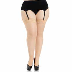 Leg Avenue Alix Sheer Thigh High Stockings, Plus Size, Nude