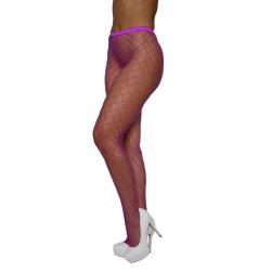 Dreamgirl Fence Net Pantyhose, One Size, Neon Magenta
