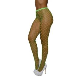 Dreamgirl Fence Net Pantyhose, One Size, Neon Lime
