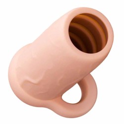 Performance Girth Enhancement Sleeve with Ball Strap, 3.5 Inch, Vanilla