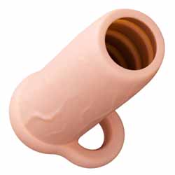 Performance Girth Enhancement Sleeve with Ball Strap, 4.25 Inch, Vanilla