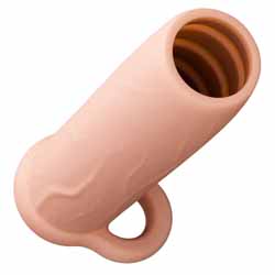 Performance Girth Enhancement Sleeve with Ball Strap, 5.75 Inch, Vanilla
