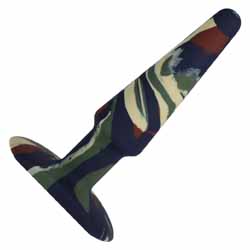 A-Play Groovy Silicone Anal Plug, 5 Inch, Camouflage