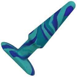 A-Play Groovy Silicone Anal Plug, 5 Inch, Ocean