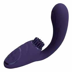 Vive GEN Double Ended Pulse Wave Air-Wave Bendable Vibrator, 6 Inch, Purple