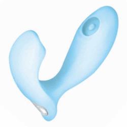 Sky Stratus Tapping Dual Motor Intimate Plug, 4.25 Inch, Blue