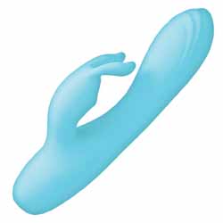 Blaze Lustful Bunny Dual Action Rabbit Vibrator, 6 Inch, Blue
