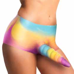 Creature Cocks Unicorn Silicone Strap-On, 8.3 Inch, Rainbow