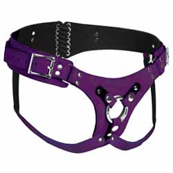 Strap U Bodice Deluxe Leather Corset Harness, One Size, Purple