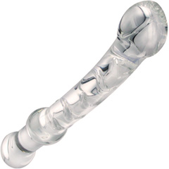 Prisms Erotic Glass Prana Thrusting Wand, 8.5 Inch, Clear